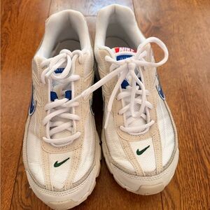 Nike Cream and Blue Athletic Shoes